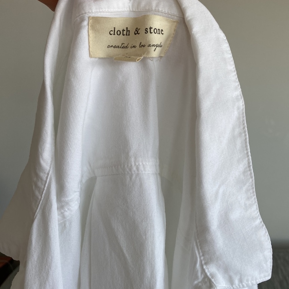 Crisp white beachy button down